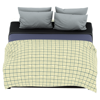 3d render double bed black modern with transparent background png