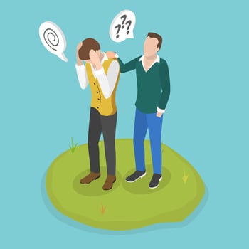 3D Isometric Flat Conceptual Illustration of Compassionate Friend vector