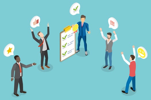 3D Isometric Flat Conceptual Illustration of Employee Recognition vector
