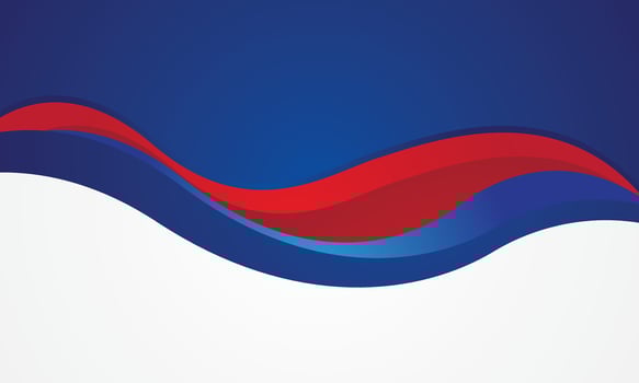 Abstract stylish blue red wave background vector