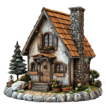 Cottage isolate on transparent background png