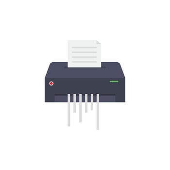 Paper shredder with a sheet of paper vector