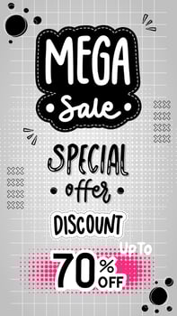 Mega sale special offer discount 70 off on the background vector