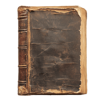 Old worn jewish book isolate on transparent background png