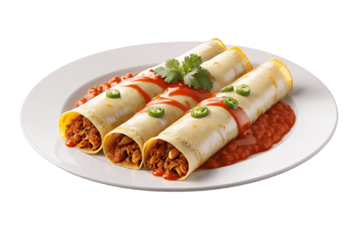 Delicious Plate Enchiladas Savory Satisfaction png