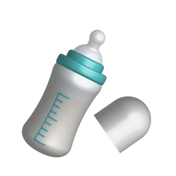 Nurturing Beginnings Baby Bottle Concept ,Baby milk bottle. Nutrition in the plastic container for a newborn. White drink, dairy product. png