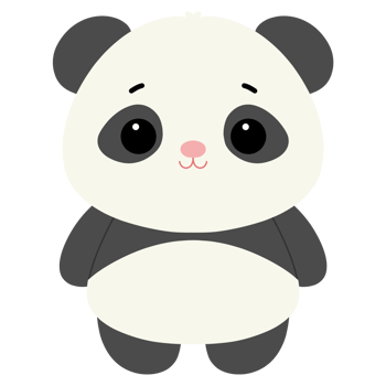 Cute panda animal illustration png