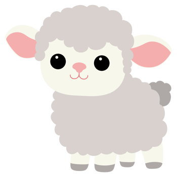 Cute sheep animal illustration png