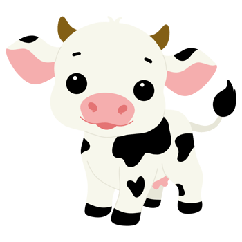 Cute cow animal illustration png