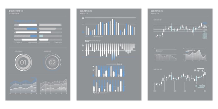 Business elements charts in color. illustration. vector