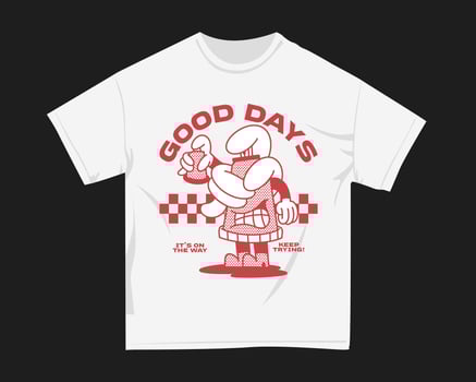Good days, Streetstyle retro graphic t shirt for print, urban t shirt design for print on demand vector