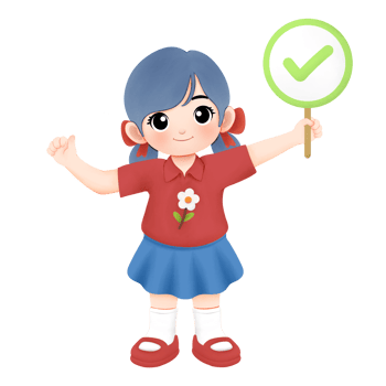 girl in red shirt carrying correct sign with thumbsup or ok hand gesture watercolor illustration png