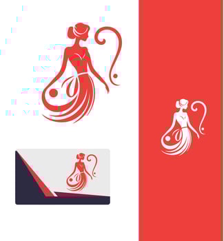 Divine Grace Elegant Lady Logo Design vector