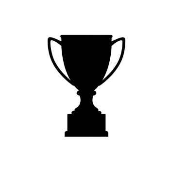 Simple Line Art Trophy Award Winning Success Icon Graphic prize black white design winner symbol png