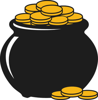 Pot of Gold Coins Illustration vector