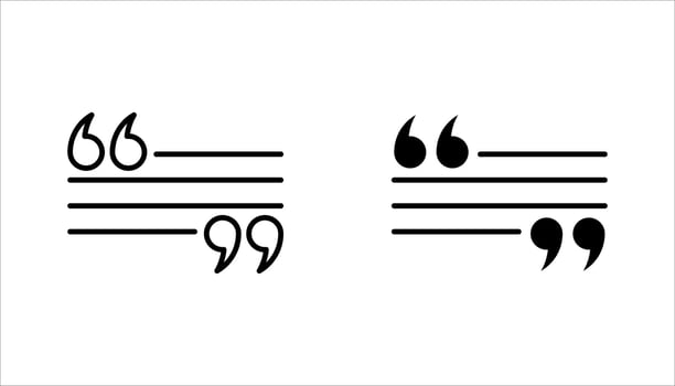 quote icon set on white. background vector
