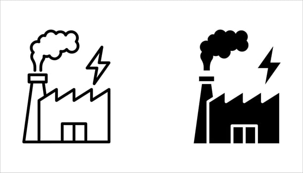 electricity factory icon on white. background vector