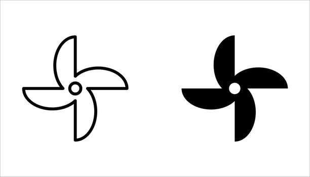 fan icon set on white, vector