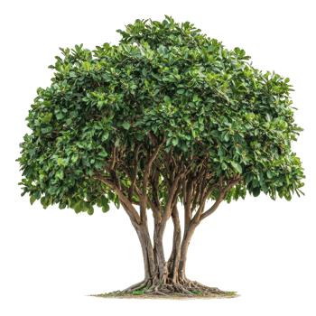 a green tree on transparent background png