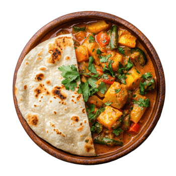 A indian food isolate on transparent background png