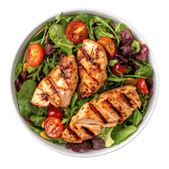 Grilled Chicken Salad isolate on transparent background png