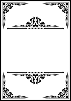 Ornate Floral Frame with Decorative Filigree Element. vector