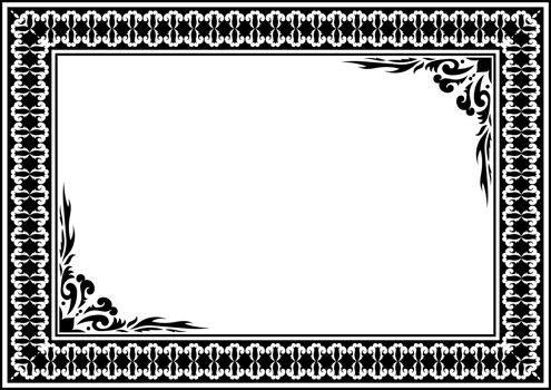 Vintage Ornamental Frame with Floral and Filigree Pattern. png