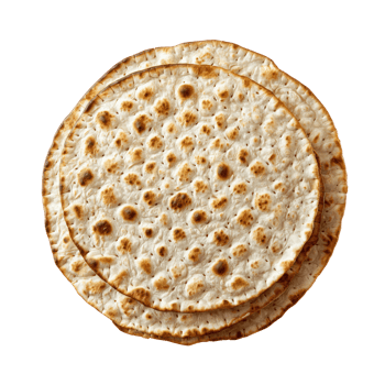 Matzo round shape top view isolate on transparent background png