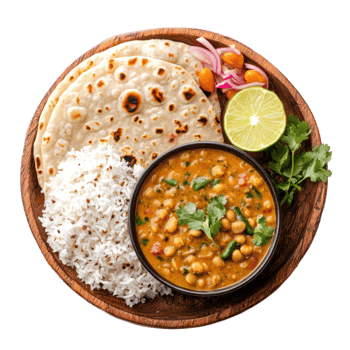 indian food with rice and vegetables on a plate png