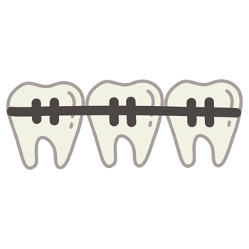 a tooth with braces on it png