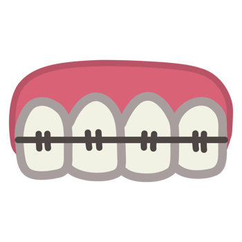 a tooth with braces png