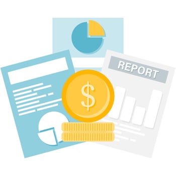 financial report, financial illustrations and capital management vector
