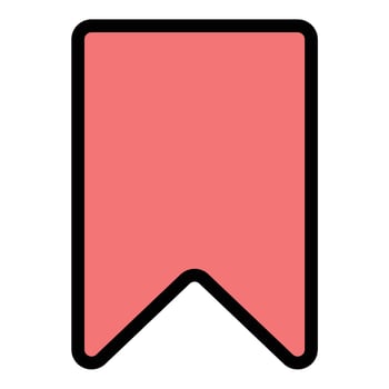 Bookmark Icon Saved Reading in Flat Line Color Style vector