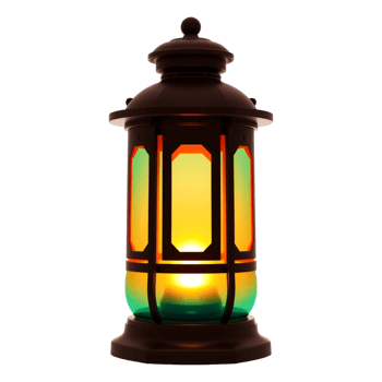 Artistic Arabic Ramadan Lantern with Realistic Glow Transparent Format png
