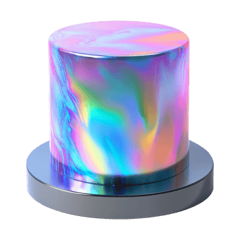 Artistic iridescent cylinder studio image abstract close-up png