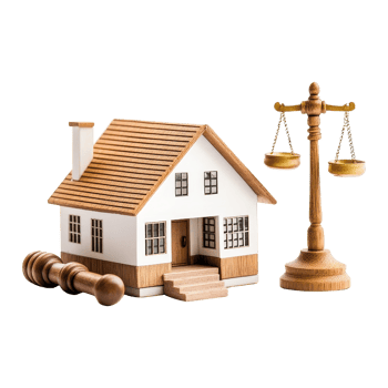 Legal home ownership courtroom real estate still life png