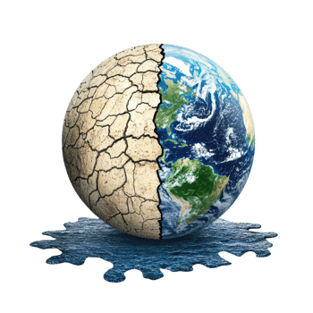 Earth climate change isolate on transparent background png