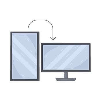 dual monitor setup vector