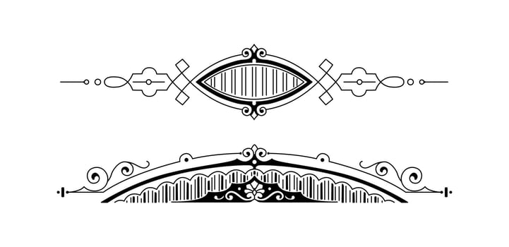 Ornamental card decoration art border divider vector