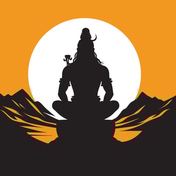 Maha Shivaratri Special Lord Shiva Silhouette Illustration for Artwork vector