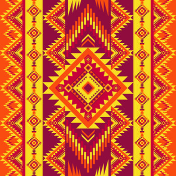 red tone Native American border vector