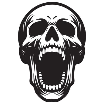 Scary skull silhouette illustration for halloween graphic projects vector