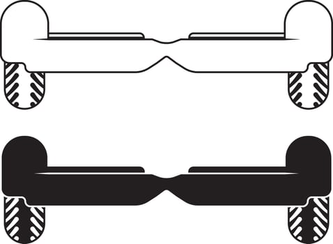 front view Self balancing scooter icon set vector