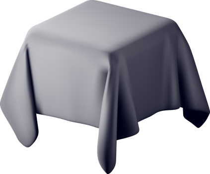 3D draped tables with cloth cover sign png