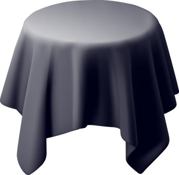 3D draped tables with cloth cover icon png