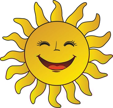 Smiling Sun Cartoon Mascot Character vector