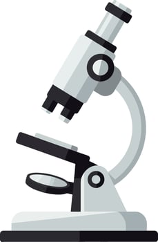 Microscope design with detailed elements in flat art style art vector