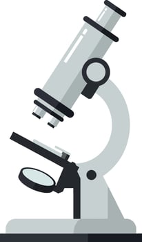 Detailed microscope design in flat style for educational art vector