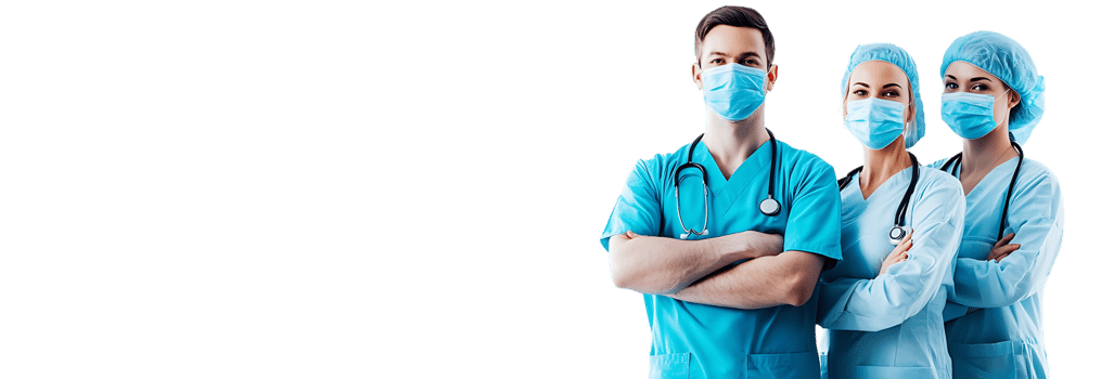 Medical team in scrubs png