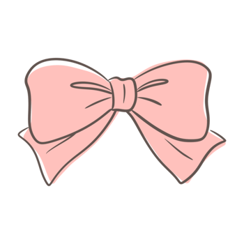 pink pastel bow ribbon hand drawn cartoon illustration png